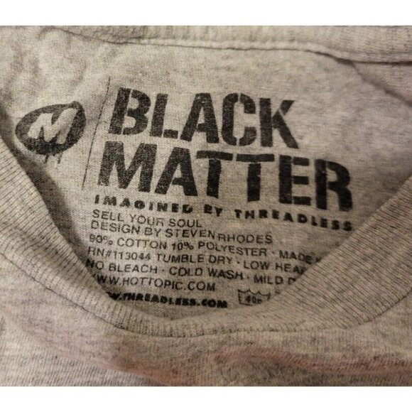 Black Matter Gothic " Sell Your Soul" Tshirt Mens Size Medium Gray Economics - Picture 5 of 5